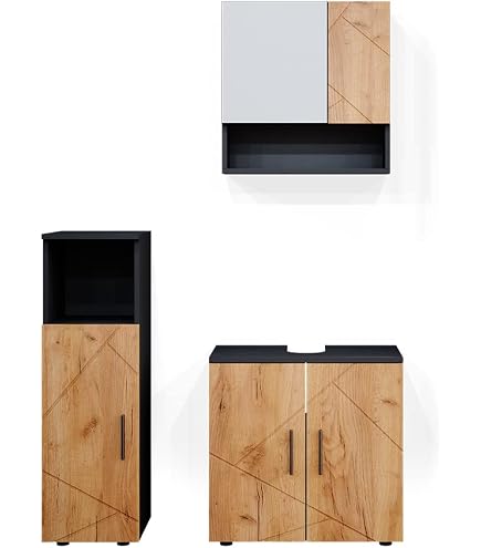Ensemble Meuble De Salle De Bain Vicco Ilias 3 Pièces - Blanc Ultra-brillant