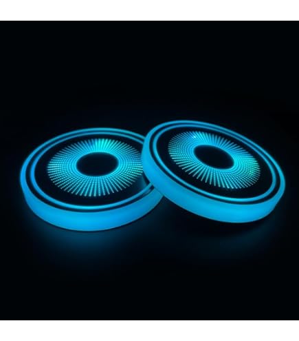 LED onderzetters, LED bekerhouder lichten 2 Pack LED auto onderzetters met 7 kleuren lichtgevende beker pad USB opladen beker mat drankhouder (D