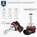 Produktbild H2RACING 2x Universal Motorrad H11/H9/H8 LED Scheinwerfer Glühbirnen Hi/Lo Single Beam mit 8 PICS XBD Chips,1500LM 40W 12V 6500K Weiß Klares Licht Ersetzen für Halogen oder HID Lampe-2 Jahre Garantie