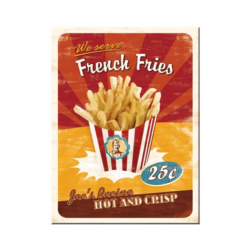 Nostalgic-Art 14231 USA French Fries, Magnet, 8 x 6 cm