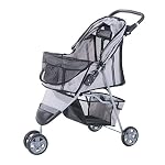 PawHut-Passeggino-per-Cani-Carrello-per-Animali-Domestici-Carrello-Carrozzina-Grigio-75-x-45-x-97cm