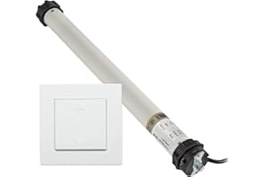 jarolift Motor Electromecánico Universal Uni 60, Motor Tubular para Persianas SW60, Fuerza de Tracción 60 Kg, incluye jarolift Interruptor Basculante