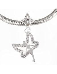 Soulbead - Colgante de Campanilla de plata de ley 925, cristales australianos para pulsera de cuentas compatible