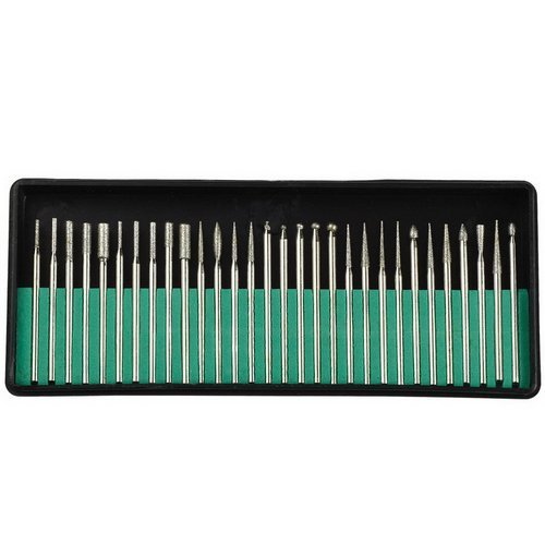 SunJas Nagelfräser Aufsätze 30 + 6 Teil Bit Set mit Mandrell Schleifhülsen - 3