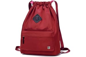 Risefit Waterproof Drawstring Bags, Printed Gym Bags Sports Backpacks for School PE Yoga for Men Women Girls Students