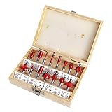 ♥ Juego de brocas para fresas de carburo de tungsteno con punta: nuestras fresas están hechas de carburo de tungsteno, una garantía de durabilidad. Son suaves, ofrecen cortes perfectos, estables y rápidos para trabajos en madera.