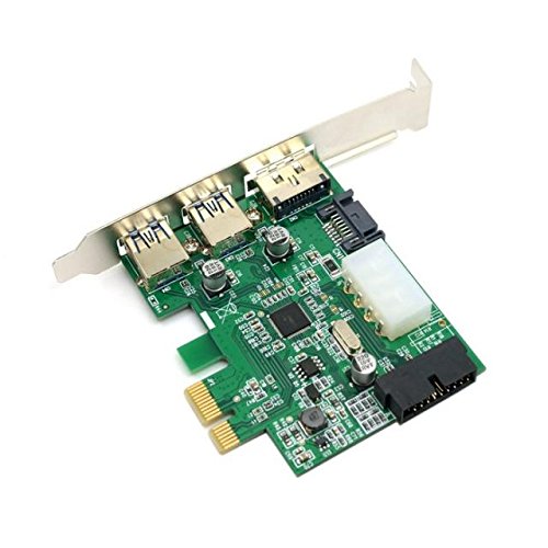 Goliton® Desktop PCI-E Erweiterungskarte USB3.0 / eSATA / USB3.0 / 20PIN Expansion Riser – Grün - 2