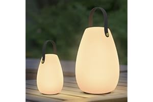 ‎MALUX MALUX led tischlampe akku mit Fernbedienung Warmweiß 8 Farben Dimmbar Tischleuchte Outdoor Wasserdicht Ideales Dekor für Ihr Haus und Garten 2Packs ostern dekoration (Big & small) (B/Kieselgel)