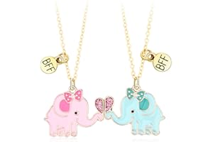 WJIAEER 2 STÜCKE Freundschaftskette Zwei Mädchen Halskette, Bester Freund Geburtstagsgeschenk BFF Halskette für 2