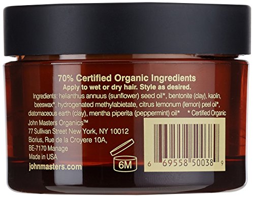 John Masters Organics sculpting clay medium hold, Haarwachs, 60 g - 2