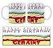 Produktbild Happy Birthday Geraint Signaljacke – Personalisierte Geburtstags Kuchen Tasse aus Keramik
