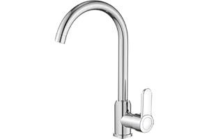DTXDTECH Kitchen Taps Single Lever Sink, Universal Connection, 360° Swivel Spout for Kitchen Sink, Kitchen Mixer Taps with Free Choice of Cold Water and Hot Water