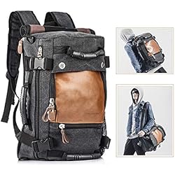 XHLLX Sac À Dos Vintage en Toile pour Homme Sac À Dos pour Ordinateur Portable Sac À Dos De Grande Sac À Bandoulière pour Valise Sac À Main Adapté Aux Ordinateurs Portables De Moins De 15 Pouces