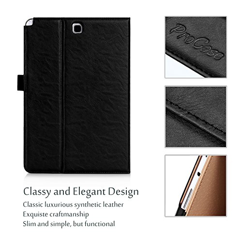 ProCase Schutzhülle Samsung Galaxy Tab A 9.7 Kunstleder Schutz Hülle Ständer Displayschutz (9.7 inch, SM-T550 P550), mit mehreren Blickwinkeln, Schlaf/Wach Funktion, (Schwarz) - 6