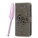 Produktbild Floral Klappe Hülle Für Samsung Galaxy A9 (2018), Weich Silikon TPU Lederhülle aus PU Ständer Halter Schutzhülle Portemonnaie 360 Grad Buchhülle Brieftasche Full Back Cover, Grau