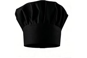 Annlpoy 1 st svart unisex kockhatt i Policotton, justerbar och andningsbar, perfekt för professionellt kök, restauranger, matlagningsskolor och hemmabruk, snygg och praktisk design