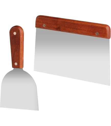 Noedelschraper, deegschraper met handvat en meetschaal, balieschraper met voedselveilig roestvrijstalen lemmet, ideaal als pastaschraper, 17,8 cm, zwart