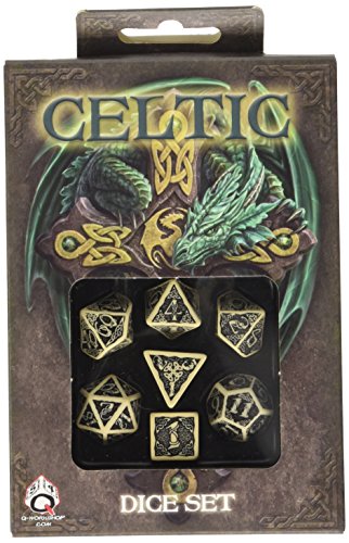 Q-workshop QWOCER18 - Dadi celtici 3D, Colore: Beige/Nero