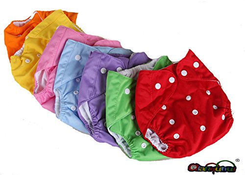 Washable Nappies Pocket 6 Pieces + 6 Cotton Inserts – Microfleece