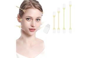 QOMJUFA 20 patchs Lift Tape + 4 cordes de levage,Face Lift Patch,Invisible,Kit de Lifting du Cou et des Yeux