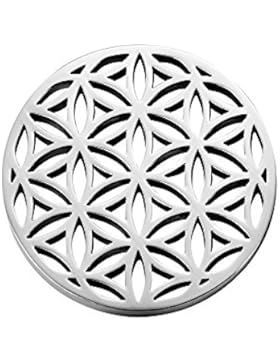 Quiges - Edelstahl Lebensblume Coin 25mm in verschiedenen Farben