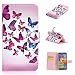 Produktbild Nancen Samsung Galaxy S5 / I9600 SM-G900F (5,1 Zoll) Handyhülle, Bunt Nette Muster Flip Etui Case Cover Lederhülle PU leder Folio Bookstyle Schutzhülle mit Standfunktion, Brieftasche und Karte Tasche [Rosa Schmetterling]