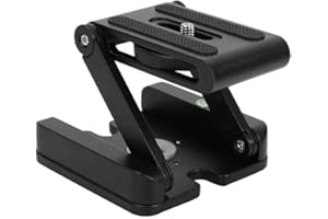 TOPIKY Z Flex Testa per treppiede inclinata, Lega di Alluminio Pieghevole a Forma di Z Testa inclinata Staffa Piastra a sgancio rapido per DSLR Videocamera Videocamera Treppiede Guida