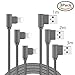 Produktbild Lively Life iPhone Lightning Kabel 90 Grad rechtwinklig Ladekabel Datenkabel für iPhone 7 Plus 7 6S Plus 6 Plus SE 5S 5C 5 iPad 2 3 4 Mini iPad Pro Air iPod Power Bank- Grau 1M+2M+3M