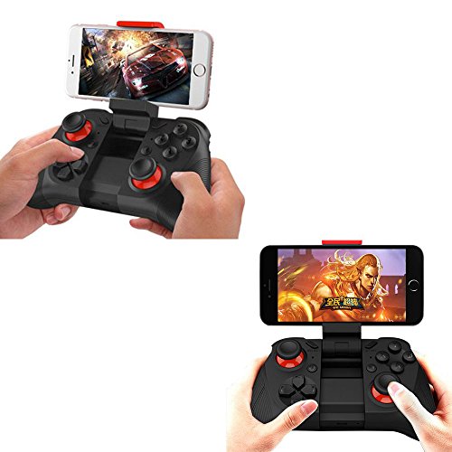 Preisvergleich Produktbild Gamepad Controller, Rasse (begriffsklärung) ® Bluetooth Wireless Dual Joystick Gamepad Controller Joypad W / Handy Halterung für iPhone / Samsung / iOS / Android / PC / Laptop / TV Box
