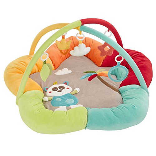 Preisvergleich Produktbild Fehn 067323 3-D-Activity-Nest Jungle Heroes, Besonders weicher Spielbogen mit 5 abnehmbaren Spielzeugen für Babys Spiel & Spaß von Geburt an, Maße: Ø85 cm