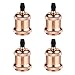 Produktbild GreenSun 4 Stück Edison E27 Antique Alu Lampenfassung Deckenfassung Fassung Socket Lampenfuss Retro Vintage Halter fuer Haengeleuchte Deckenleuchte Adapter Beleuchtung Sockel G03
