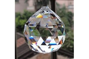 Petrichor cristallo trasparente appeso palla feng shui prisma sun-catcher finestra decorativa buona fortuna prosperità - Decorazioni per la casa/Regali (80 MM/Pack of 2)