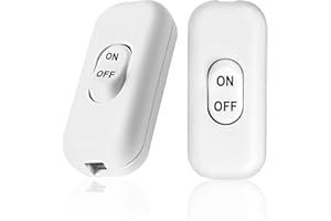 ZUOQIANG Lot de 2 Interrupteur Lampe de Chevet, Interrupteur Noir, Interrupteur bipolaire 6A 250V, Mini Interrupteur à Bascule pour petit Appareil, Lampe de Chevet, Lampe de Bureau (Blanc)