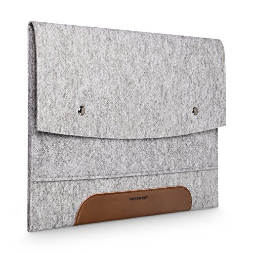DUKEWEST 13,3 Zoll Tasche Hülle Sleeve Premium Filz Handmade für Macbook Pro / Air Laptop Notebook Ultrabook Surface Book iPad Pro 12,9"