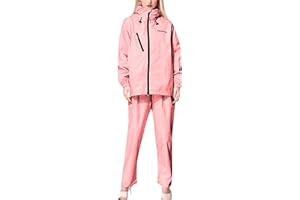 MANMANING Tuta Giacca Antipioggia Antivento Donna Tuta Moto Antipioggia Giubbino con Fodera Multiuso con Cappuccio Giacche Impermeabile Zip Up Cappotto Giacca a Vento Donna da Trekking Escursionismo Sci