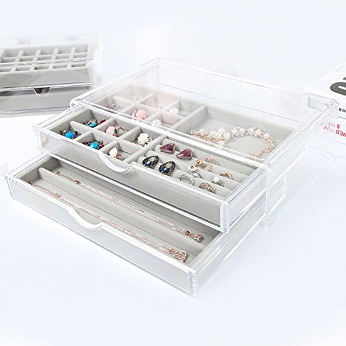 BVHGFSFHFHNVGHB Ultra Clear Acrylic Jewelry & cosmetic 2-piece Storage Organizer Display Boxes Makeup-A