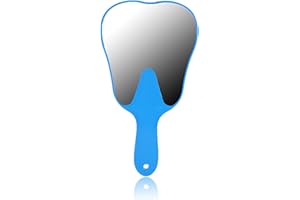 ‎YUYTE Handspiegel, 4 Farben Zahnspiegel für Kinder, Einseitiger Handspiegel mit Geringe Vergrößerung, Zahnpflege Hand Spiegel Werkzeug Niedliche Zahnpflege Hand Spiegel Werkzeug Kunststoff Griff (Blau)