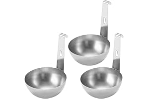 Lpitoy Pocher À Oeufs en Acier Inoxydable, 3 Pièces Machine À Oeufs Pochés Parfaite, Cuiseur À Oeufs Rond pour Outil De Cuisine De Petit Déjeuner Coquetiers Pochés