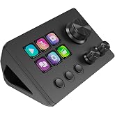 Basicolor N3 Stream Controller Deck con 6 botones macro LCD, 3 botones y 3 controles giratorios, teclado programable para str