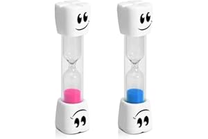 QGH 2 Minute Toothbrush Timer: Blue and Pink Smiley Sand Timer for Teeth - 2 Minute Timers for Teeth - Sand Timers for Gifts to Friends