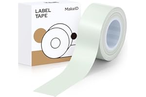 MakeID Samoprzylepne naklejki termiczne, wodoodporne spersonalizowane DIY papier samoprzylepny do drukarki, kompatybilny z L1/Q1/E1 Wytrawiarka do szkoły domowej, 16 mm x 4 m/rolka lawendowo-niebieska