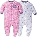 Produktbild Gerber Baby Girls 2 Pack Zip Front Sleep n Play, Birdie, -3 Months (0-3 Months, Pastel Elephants)