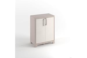 Keter Armadio Basso Gulliver, 2 Ripiani Regolabili, Sabbia/Beige, 80x44x100 H Cm