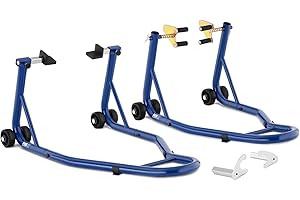 MSW MOTOR TECHNICS MSW Cavalletto per Moto Ruota Anteriore E Posteriore Inserimento A Forchetta MSW-MS-14 (2 Pezzi)