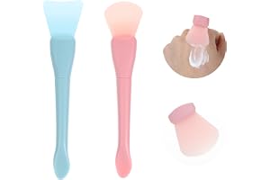 Ouligay 2 st maskeringspensel, maskborste, 2 former silikon ansiktsmasker, pensel, mask, applikator, flexibla masker, borstar