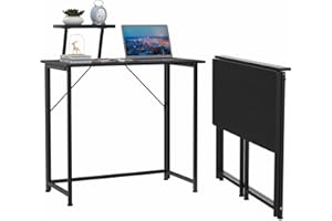 Chleby Mesa Escritorio Plegable, Mesa Ordenador Plegable Escritorios portátiles para Estudio, Casa Oficina, Escritorio para computadora con Soporte de Pantalla 80 * 45 * 75 cm Negro