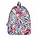 Produktbild Casual Canvas Schulrucksack,Spriteman Rucksack Mädchen im Teenageralter Schulrucksack Tasche Blätter Drucken Weiblich Studenten Taschen Schülertasche Leinentasche Reisetasche (B)