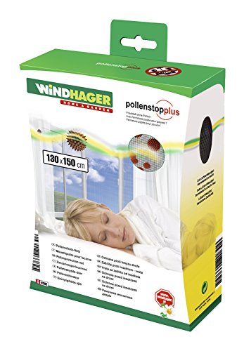 Windhager Pollen-Stop Gewebe, 130 x 150 cm inklusive Klettband, schwarz, 03382 - 5