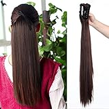 100% hochwertige synthetische hitzebeständige Faser, Klasse A, bietet sichere und komfortable Befestigung für den ganzen Tag trage., Geben Sie Ihrem Ponytail mehr Volume und Länge.