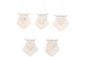 Gotetiso 5 Pezzi Macrame da Parete Mini Macramè Arazzo da Appendere Alla Parete Woven Tapestry Decorazioni da Parete in Macramé Chic Decorazione Casa